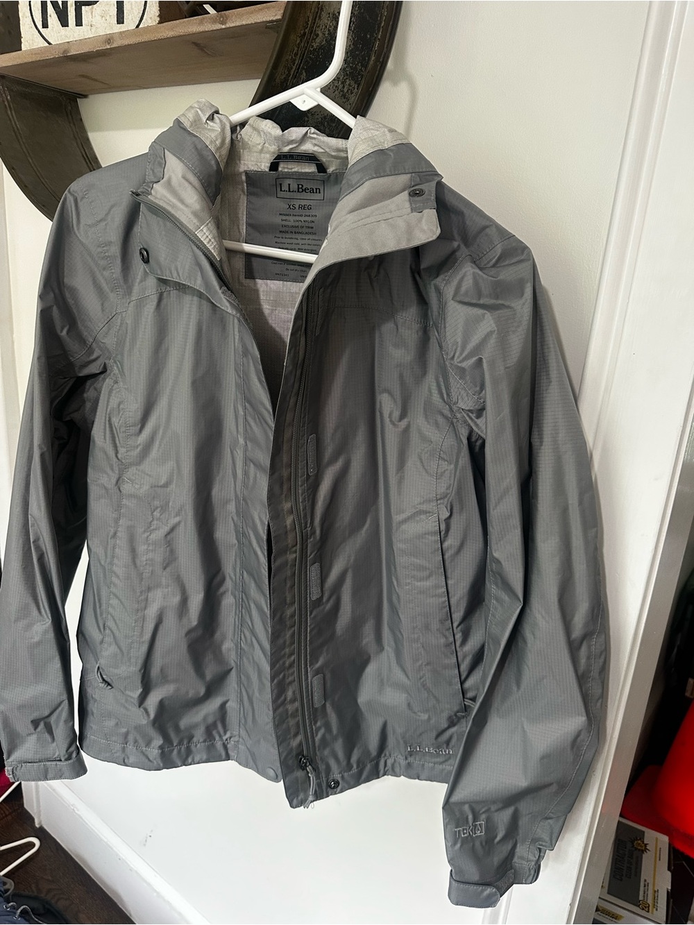 L.L. Bean Women's Gray Waterproof Hooded Rain Jacket